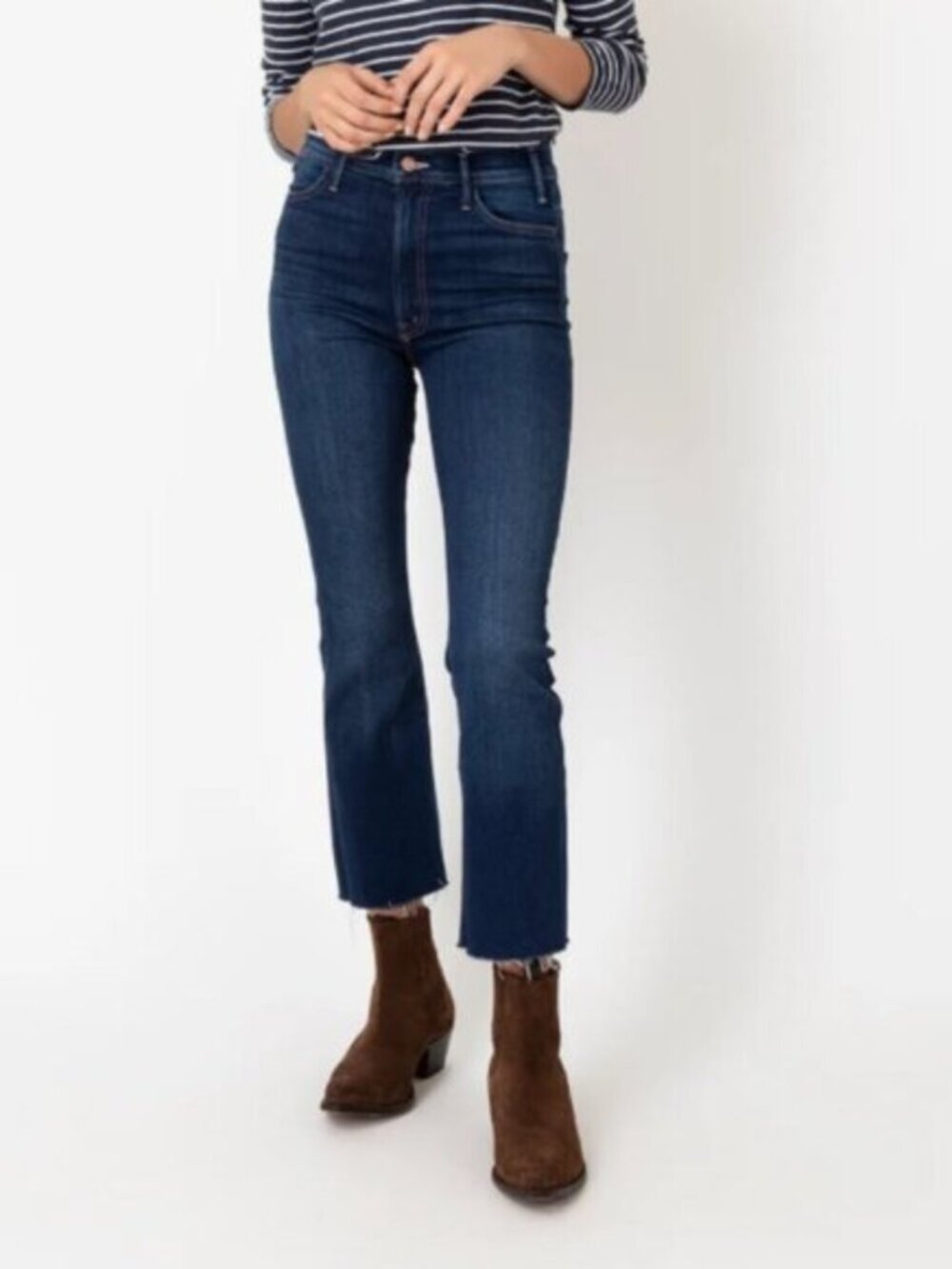MOTHER The Hustler Ankle Fray Jeans in Home Movies Size 26